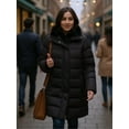 thumbnail image 3 of Rokka&Rolla Women's Insulated Long Winter Coat Fleece Hood Parka Jacket, 3 of 12