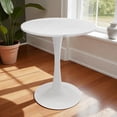 thumbnail image 2 of Tcbosik Dining Table, Small Round Kitchen Table for 2 Person, Farmhouse Coffee Table with Faux Marble Top and Metal Pedestal Base for Living Room, White, 2 of 8