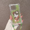 thumbnail image 2 of Dteck for iPhone 14 Case with Bling Glitter Butterfly, Shockproof Front Bumper Protective Phone Cover with Bracelet Wrist Strap for Women Girls,Green, 2 of 10