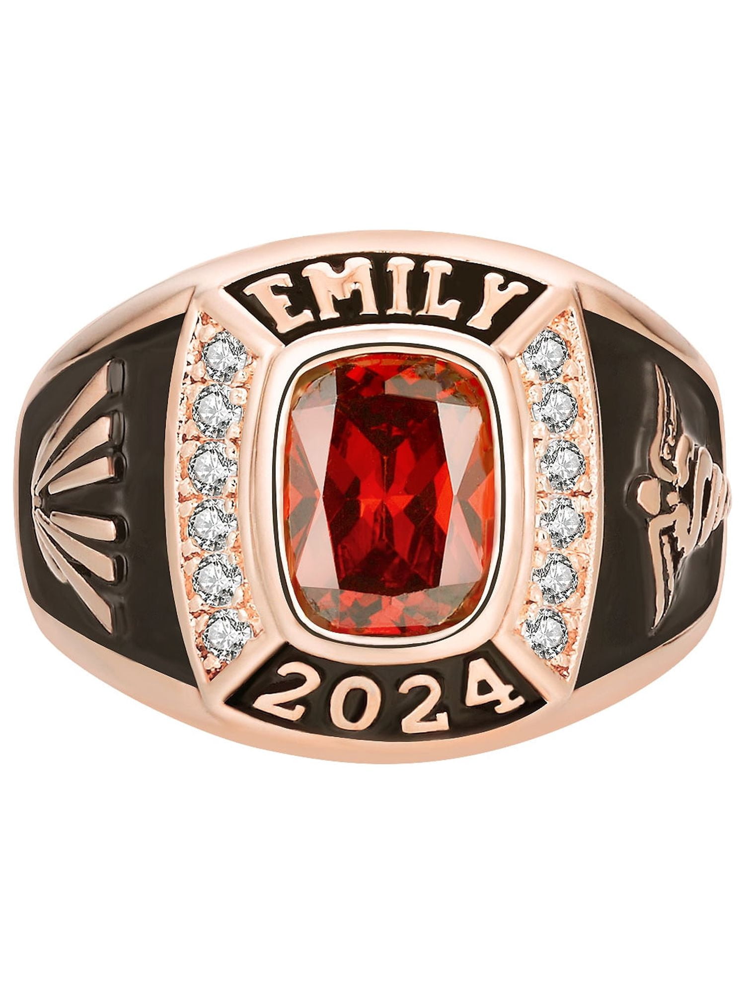 Order Now for 2025 Graduation, Freestyle Women's CZ Square Birthstone Class Ring, Personalized, High School or College