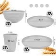 thumbnail image 4 of 48 Pcs Black Wheat Straw Plates and Bowls Dinnerware Set for 12, Camping Dish Set, Dishwasher Safe, Unbreakable Plastic Camper Dishes, 4 of 10