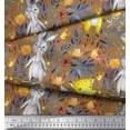 thumbnail image 3 of Soimoi Cotton Jersey Fabric Fox & Bunny Kids Print Fabric by The Yard 58 Inch Wide, 3 of 3