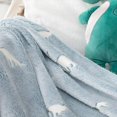 thumbnail image 3 of Dinosaur Throw Blanket Glow in The Dark Blue Lightweight Flannel Fleece Throw Blankets for Nursery Couch Bed Decor Magical Blankets All Seasons Gift for Girls Boys Baby Kids 50x60 Inch, 3 of 7