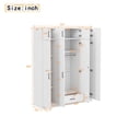 thumbnail image 6 of 4-Door Wardrobe with 1 Drawer and Top Cabinet , White, 6 of 16