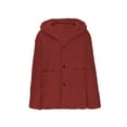 thumbnail image 4 of mihongmao New & trending, Winter Jackets for Women Women Hooded Sweater Coat Winter Warm Wool Zipper Coat Long Sleeve Outwear,2024 Clearance Red XL, 4 of 7