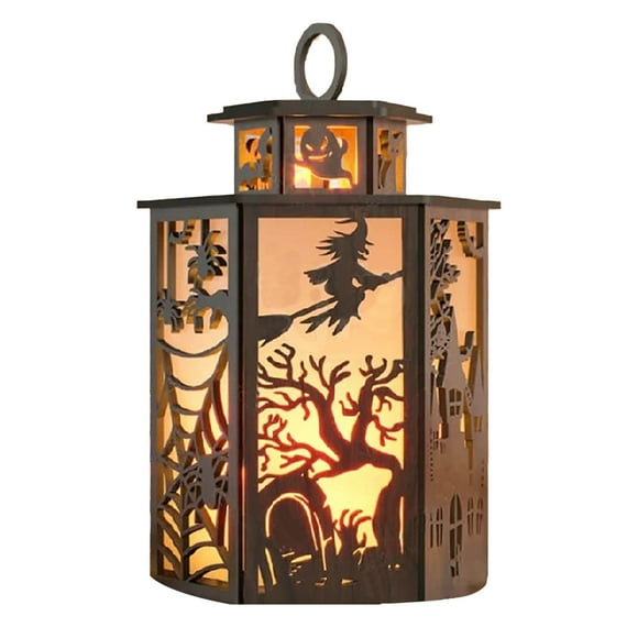Binwennn Living Wall Decorations Room Home Letters for Wall with Wreath Front Porch Sign Pumpkin Lante.r.n Witch Lamp G.h.o.s.t Festival Retro Hand Held Lant.ern Candle Lamp G.h.o.st Scene