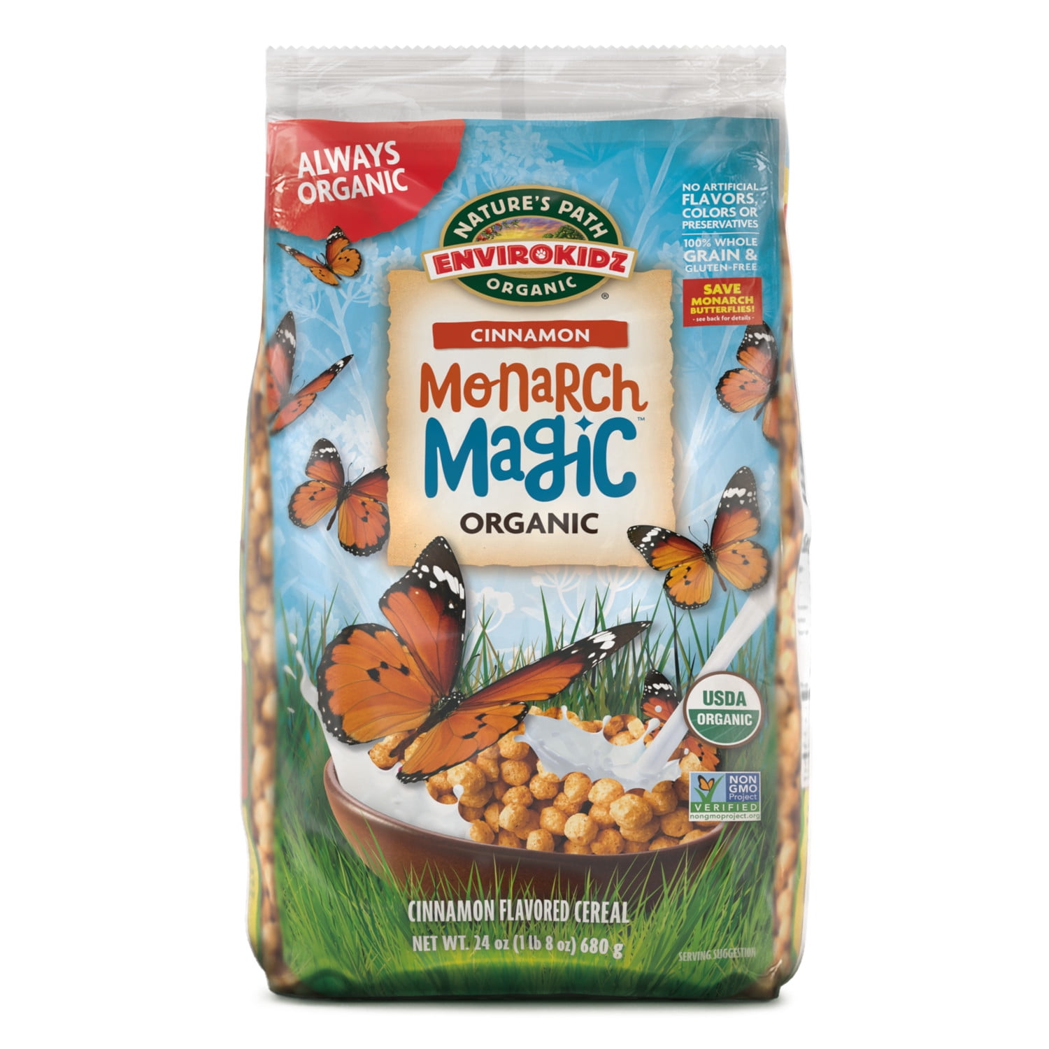 EnviroKidz Organic Monarch Magic Breakfast Cereal, 24oz Bag (pack of 6)