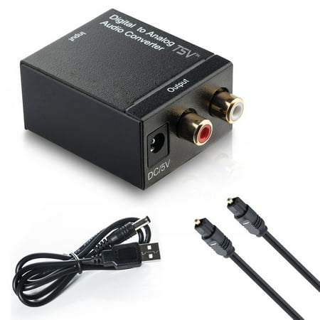 Toslink Signal Optical Coaxial Digital to Analog Audio Converter Adapter RCA L/R with Fiber (The Best Audio Converter)