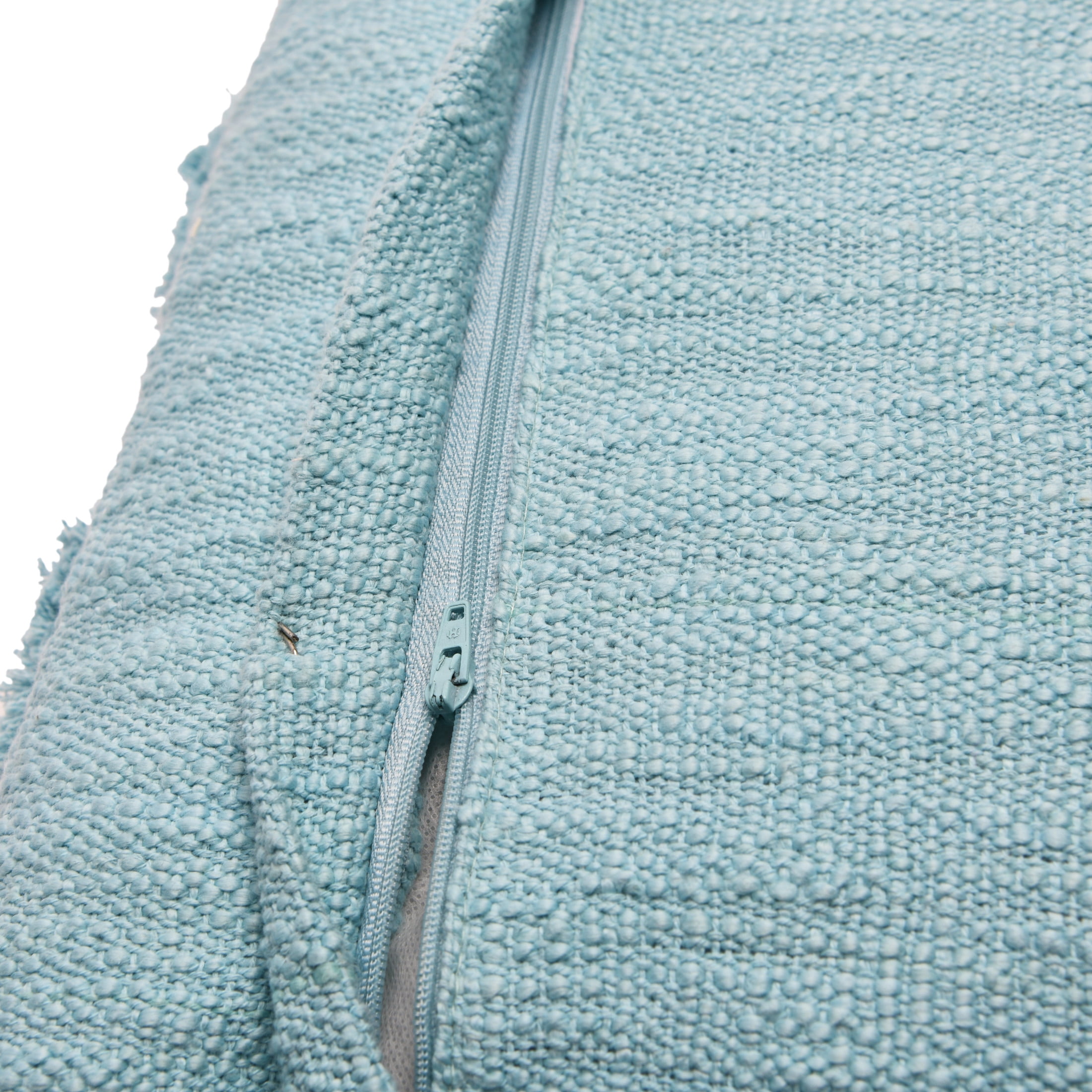 Creative Co-Op Creative Co-Op Cotton Chenille Scalloped Pillow, Light Blue