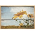 thumbnail image 2 of IDEA4WALL Framed Canvas Wall Art Wall Art Yellow Wildflower Field on Retro Wood Panels Nature Floral Digital Art Modern Print Rustic Scenic for Living Room, Bedroom, Office - 24"x36" Natural, 2 of 5