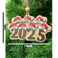 thumbnail image 2 of Personalized Family Ornament With Hat Christmas Ornament, Family Christmas Ornament, Engraved Ornament, Santa Hat Ornament, Yearly Ornament, 2 of 2
