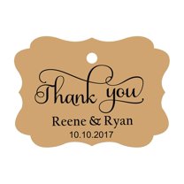 100 PCS Thank You Custom Made Hang Tags Personalized Wedding Favor Gift Paper Tags