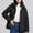 Black1#, variant on Caywon Women's Solid Color Zippered Pockets Windbreaker Jacket Long-Sleeve Casual Coat Jacket Stylish for Daily Outings and Light Outdoor Activities