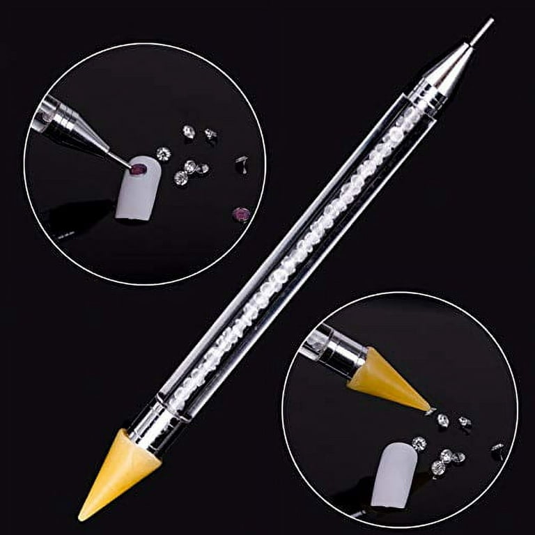 Menkey Rhinestone Dotting Pen, Dual-Ended Rhinestone Gems Crystals Studs Picker Wax Pencil Pen Crystal Beads Handle Tool