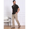 thumbnail image 5 of DARING DIVA Men's Contrast Trim Short Sleeve Button Closure Polo Shirts M Black, 5 of 7