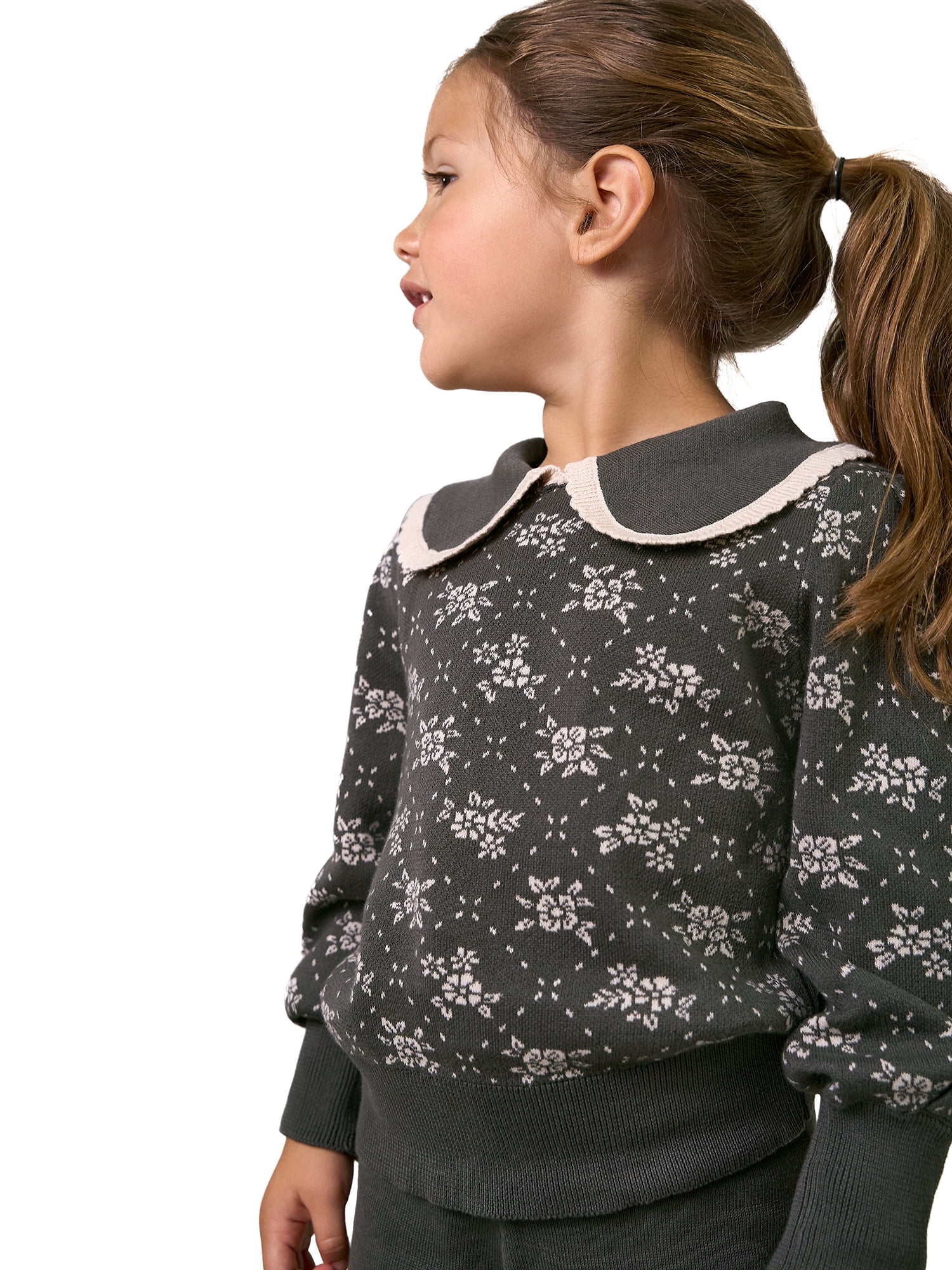 Modern Moments by Gerber Toddler Girl Collar Sweater and Pant Set, 2-Piece, Sizes 12 Months - 5T