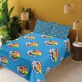 thumbnail image 2 of Ambesonne Emoji Pride Fitted & Top Sheet Set with Sham, Loving Who You Are Art, Sky Blue and Multicolor, 2 of 5