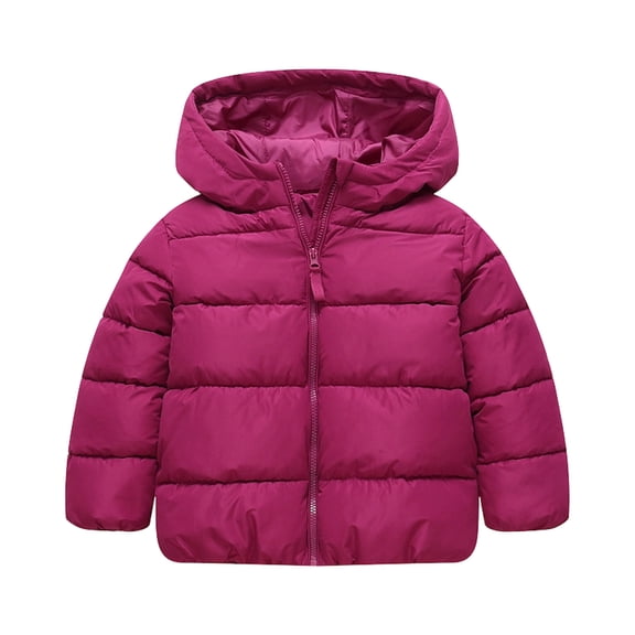 Xdegoge Girls Classic Hooded Puffer Jacket Winter Warm Coat Quilted Zip Up Windproof Padded Outerwear for Kids Toddler Fall Winter Thick Thermal Snow Clothes