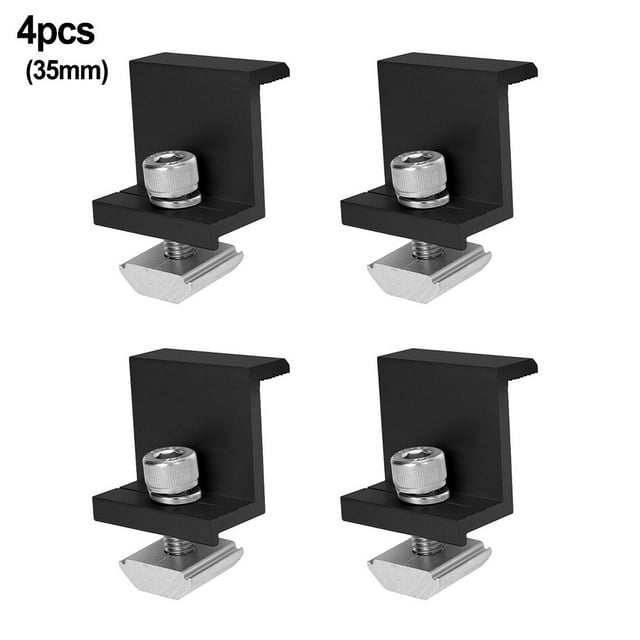 Clamp Solar Panel Support Accessories Aluminum Alloy Black Bracket Fixing Medium Mounting Rack Supplies 4/10Pcs