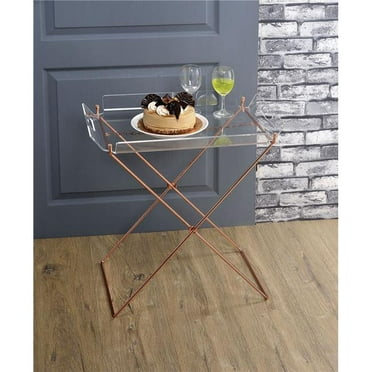 Rectangular Cercie Tray Table - Clear Acrylic & Copper