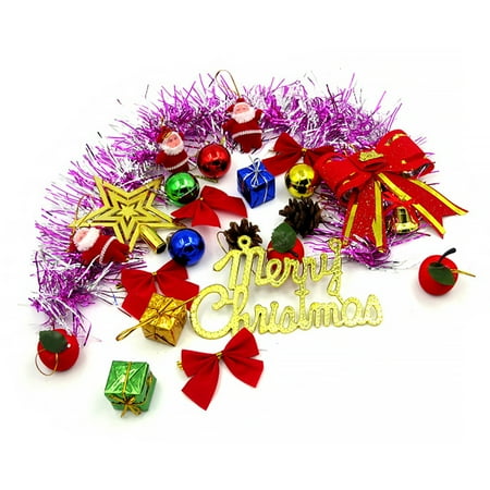 

Justhard 23 Pieces Merry Christmas Pendants Set Xmas Ornaments Hanging Decoration Bowknot Star Holiday Decor Gift Random Color