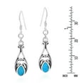 thumbnail image 4 of AeraVida Aretes Colgantes de Plata de Ley con Incrustaciones de Lágrimas de Turquesa Azul Ornamentales de Estilo Vintage para Mujer, Accesorios, Joyería de Aniversario, Regalo, 4 of 5