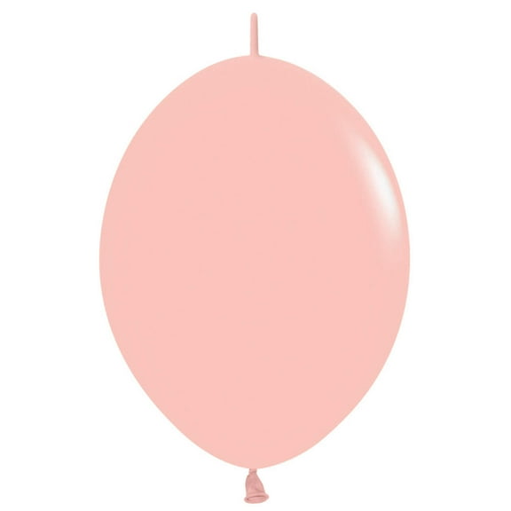 12 inch Sempertex Link-O-Loon - Pastel Matte Melon Latex Balloons (50 Pack) - Party Supplies Decorations