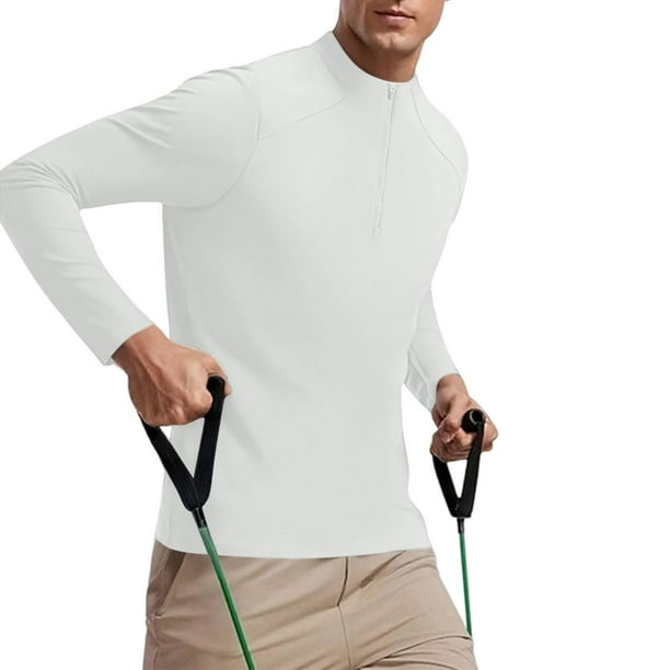 pstuiky Camisas suaves de manga larga para hombre, Ropa deportiva de manga larga y cuello redondo para hombre, lisa, cálida, de color liso Tops casuales para hombres m