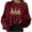 Wine, variant on IROINNID Women's Long Sleeve Sweatshirt Round Neck Mid-Length Loose Christmas Print Pullover Sweater, Beige