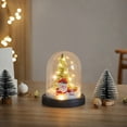 thumbnail image 2 of ZFYXGS Christmas Decoration Small Imitation Glass Cover Mini With Light Emitting Snow Falling Small Christmas Tree Desktop Ornament Clearance, 2 of 5
