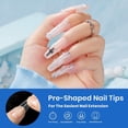 thumbnail image 2 of HLONK 500Pcs Clear False Nail Tips Full Coverage Acrylic Gel Set  for Gel Nail Extensions Acrylic False Press Nail Tips, 2 of 6