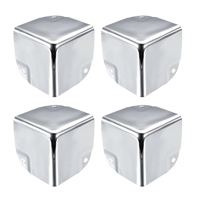 Unique Bargains Metal Box Corner Protectors Box Edge Guard Protector 50 x 50 x 50mm Silver Tone 4 pcs