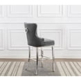 thumbnail image 3 of Dark Gray Velvet Barstool 29" with Silver Stainless Steel (Single), 3 of 4