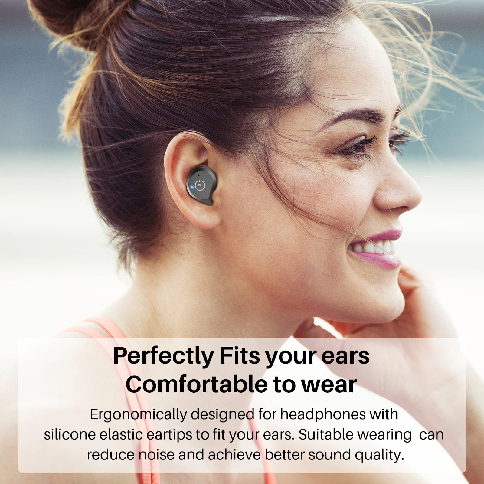 TOZO Bluetooth 5.3 Wireless Earbuds, Noise Cancelling Mics, Deep Bass, 59H Playtime, IPX6 Waterproof, Wireless Charging