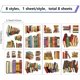 thumbnail image 2 of 8 hojas de pegatinas para ventanas con 8 estilos de libros, estilo bohemio, resistentes al agua, anticolisión, despegables y adhesivas, para decorar paredes de vidrio., 2 of 9