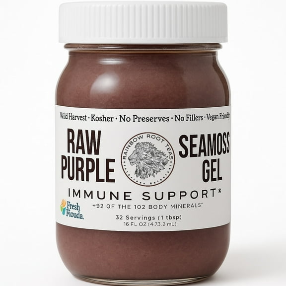 Rainbow Root Teas Organic Raw Purple Seamoss Gel (Wild Harvest) - 16 Oz