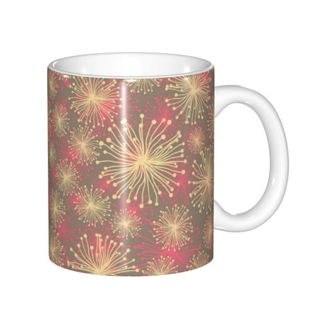 

Yiaed Fireworks1 Print Ceramics Coffee Large Handle Design Extra Large Tea and Coffee Cup for Office and Home Mugs