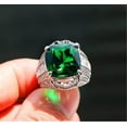 thumbnail image 4 of HOOUN Luxury Silver Plated Rings Women Cubic Zircon Wedding Jewelry Gift Sz 6-10-10-Green#6, 4 of 5