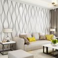 thumbnail image 2 of Q QIHANG Modern Minimalist 3D Curve Water Ripple Three-Dimensional Flocking Non-Woven Wallpaper Bedroom Living Room TV Background Wall Shop Decoration20.87 Wx393.7 L Non-Pasted (Cream), 2 of 12