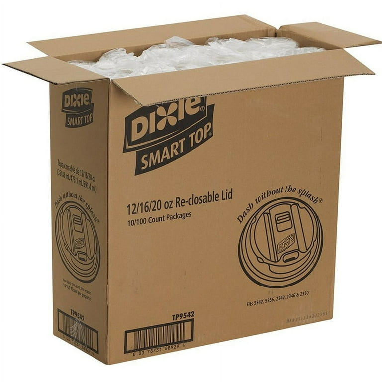 Dixie Large Reclosable Hot Cup Lids by GP Pro - 100 Lids/Pack - 1000 / Carton - White Dixie Large Reclosable Hot Cup Lids by GP Pro - 100 Lids/Pack - 1000 / Carton - White