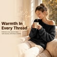 thumbnail image 5 of vzibsiv Womens Off Shoulder Fuzzy Sweater Long Sleeve Casual Loose Fit Pullover Top Soft Warm Black Sweatshirt,Size 2XL, 5 of 8