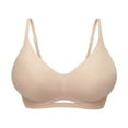 thumbnail image 1 of Virmaxy Womens Wireless Bra Solid Color Soft and Comfortable Gathered Large Bra Solid Color Soft and Comfortable Without Steel Rings Gathering To A Large Bra Pink-1 XL, 1 of 5