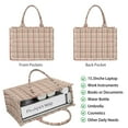 thumbnail image 2 of Large Capacity Tote Bag,Beige Brown and Red Checkered Pattern Handbag Fashion Luxury Tote Bag,15.7"x13"x 5.1" Inches,Laptop Compatible, 2 of 6