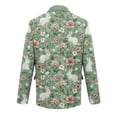 thumbnail image 4 of Dwelliawo Easter Mens Corduroy Blazer Slim Fit Sport Corduroy Suit Jackets Long Sleeve Graphic Printed Wear Coats Single Breasted Notched Lape Casual Mens Blazer Business Casual Blazer Green 2XL, 4 of 5