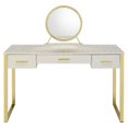 thumbnail image 3 of ACME Vanity Set Myles avec Port USB en Métal Blanc et Champagne Antique, 3 of 7