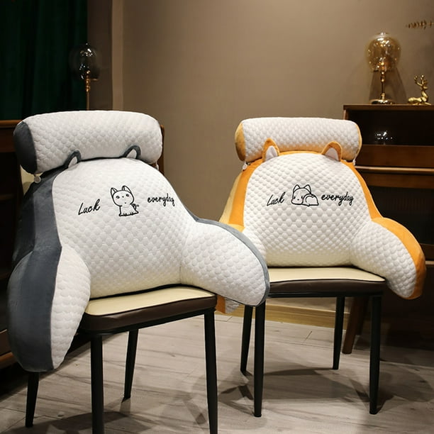 HEVIRGO Bed Rest Reading Pillow with Arm Support Cartoon Print Detachable Backrest Support Sofa Couch Pillow Cushion