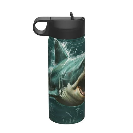 

Daiia Abstract Geometric Shark Printed 18oz Sports Insulated Kettle With Straw Water Bottle For Running Hiking Cycling Climbing Mens Woman S Sports Water Bottle
