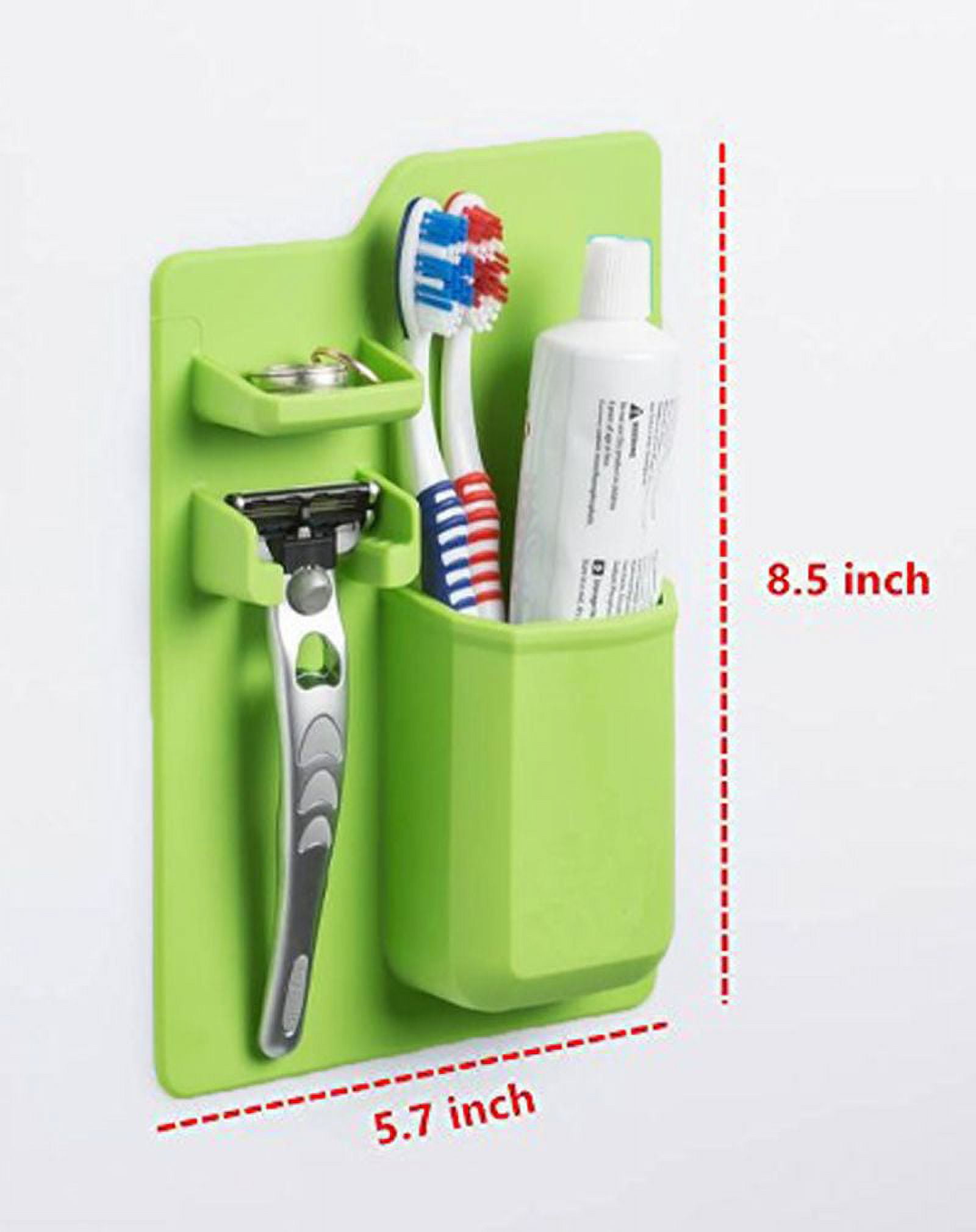 Toothbrush Holder Organizer Mirror or Wall Self Mount Silicone