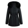 thumbnail image 4 of Fashion Winter Warm Coats for Womens Hooded Plus Size Solid Color Zipper Long Sleeve Hooded Pocket Sweater Coat Jacket, 4 of 4