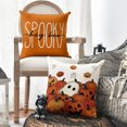 thumbnail image 3 of Sm:)e Orange Boo Spooky Ghost Pumpkin Halloween Pillow Covers 18x18 Inch Set of 2, Cushion Covers for Sofa Home Decor, 3 of 8
